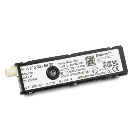 Antenna amplifier Mercedes CLA 118, GLE 167, A-Class 177, C-Class 205, E-Class 213 238, S-Class 217, S-Class 222, EQA 243, GLA 247, GLC 253, AMG GT 290, EQC 293, G-Class 463 464 A2139056900